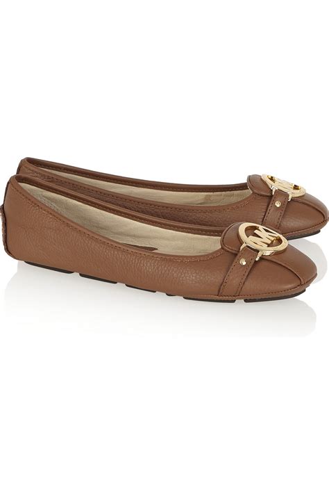 michael kors brown leather|Michael Kors leather flats.